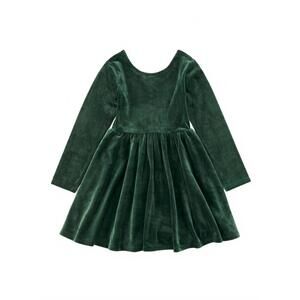NEW TEA COLLECTION girl's velour ballet dress in pineneedle